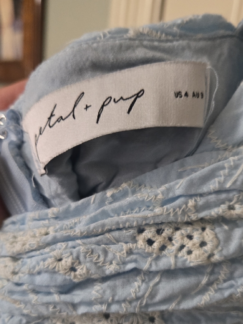 Petal & Pup Light Blue Embroidered Top - Picture 6 of 9